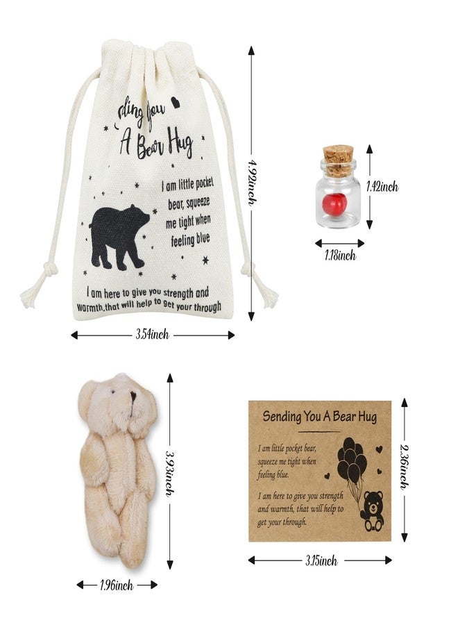 wavvter A Little Pocket Bear Hug,Sending You a Bear Hug with Pocket Hug Token Card Bear Plush Doll Heart Bottle Distance Gifts for Women Men (Pocket Bear), Small, HYHDC00 - Image 2
